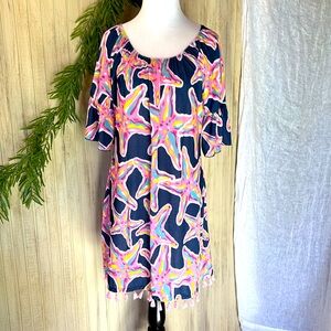 Simply Southern Navy Savannah Starfish Tassel Dress, Size Medium, NWOT